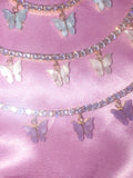 (Gold) Lavender Pearly Butterfly Choker - ShopStarCrew