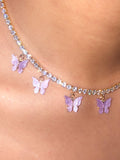 (Gold) Lavender Pearly Butterfly Choker - ShopStarCrew