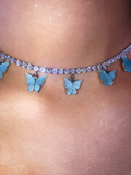 Blue Pearly Butterfly Choker - ShopStarCrew