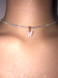 (18K Gold Plated) Pink Pearly Butterfly Choker Set - ShopStarCrew