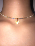 (18K Gold Plated) Yellow Pearly Butterfly Choker Set - ShopStarCrew