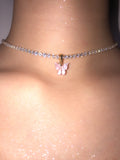 Single Pink Pearly Butterfly Choker - ShopStarCrew