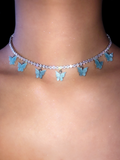 Blue Pearly Butterfly Choker - ShopStarCrew