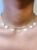 White Pearly Butterfly Choker - ShopStarCrew